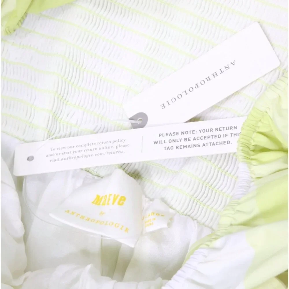 New Anthropologie Maeve Square-Neck Flutter-Sleeve Shirred Dress sz XL NWT /414 - Picture 7 of 8